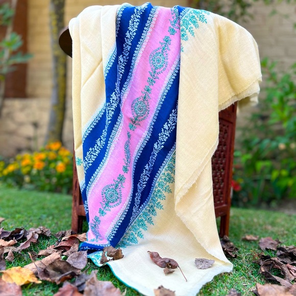 Handmade patch work pashmina shawl